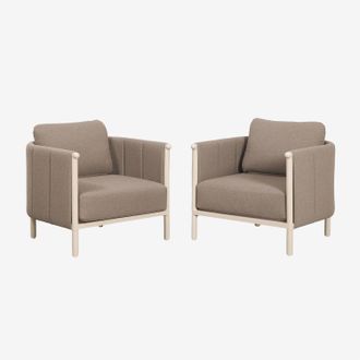 Sklum Pack De 2 Sillones De Jard&iacute;n En Boucl&eacute; Y Aluminio Boleni Sklum