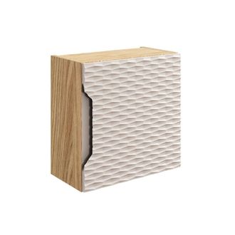 Petits Meubles Armario de pared 1 puerta paneles laminados y mdf beige y madera