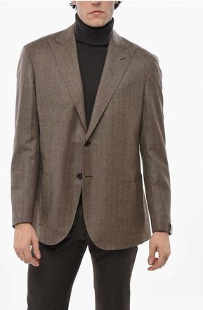 Corneliani Virgin Wool Herringbone 2 Buttons Blazer size 58
