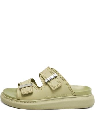 Alexander McQueen rubber buckle slides - Green