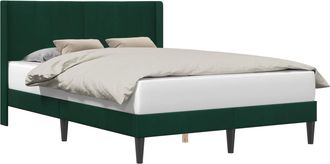 vidaXL Struttura Del Letto Verde Scuro 140 X 190 Cm Velluto Vidaxl