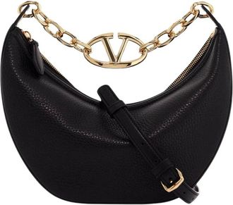 Valentino Garavani Tassen, Dames, Zwart, ONE Size, Small Hobo VLogo Moon B