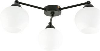 OEM L&aacute;mpara De Techo Negra Con Pantalla Blanca, Salvatore Negro 11-592