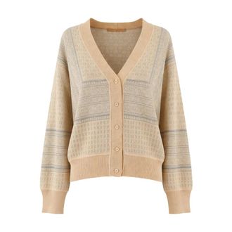 Ermanno Scervino Cardigans, female, Beige, Size: XS V-neck Cardigan