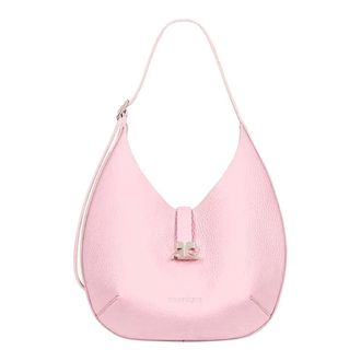 Courr&egrave;ges Shoulder Bags, female, Pink, Size: ONE SIZE Small Hobo Grained Leather Bag