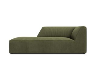 MICADONI Chaise longue de angulo izquierdo de pana verde
