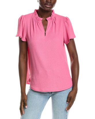 Jones New York Seabreeze Crinkle Flutter Top