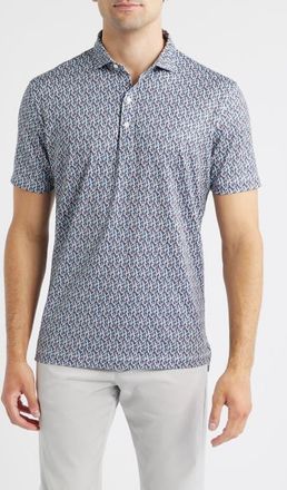 Johnnie-O Toco Toucan Print Performance Jersey Polo in Black at Nordstrom, Size Xx-Large