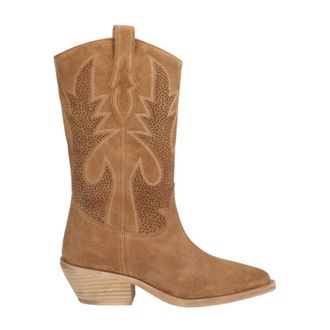 Alpe Cowboy Boots, female, Brown, Size: 6 US Camel Suede Cowgirl Boot