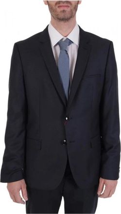 HUGO BOSS Arti 204 Mini Pattern Jacket - Heren - Blazers - Blauw - L - Wol - Jassen