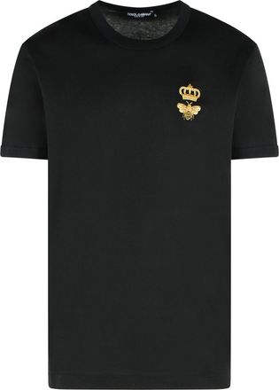 Dolce & Gabbana Schwarzes T-Shirt aus Viskosemischung