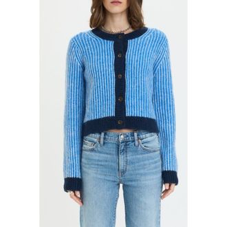 Daze Muse Rib Knit Button Front Sweater in Marin at Nordstrom, Size X-Small