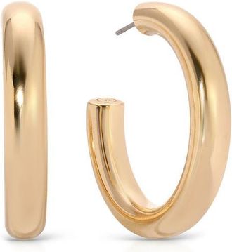 Ettika Medium Thick Classic Hoop Earrings in Gold at Nordstrom