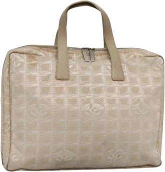 Chanel Pre-owned Vintage Nylon Handtas - Dames - Vintage Handtas - Beige - ONE Size - Nylon - Vintage