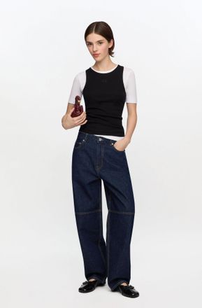 Ganni Navy Stary Jeans in Dark Rinse Denim - Size 24W/33L Organic Cotton