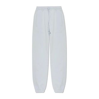 Dolce & Gabbana Fleece Broek met Borduursel - Dames - Sweatpants - Blauw - S - Katoen - Broeken