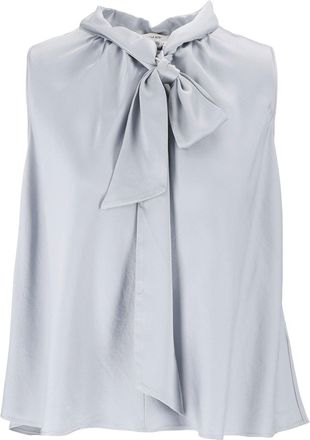 Forte_Forte Sleeveless Silk-Satin Lavalli&egrave;re Bow-Detail Top