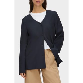 Aligne Rae Collarless Jacket in Navy at Nordstrom Rack, Size 12