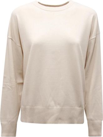 Max Mara Weekend Viscose Trui - Dames - Ronde hals truien - Wit - S - Truien & Vesten