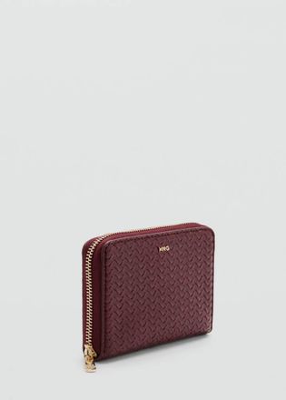 Mango Portafoglio medio intrecciato bordeaux - Donna - Taglia unica - MANGO