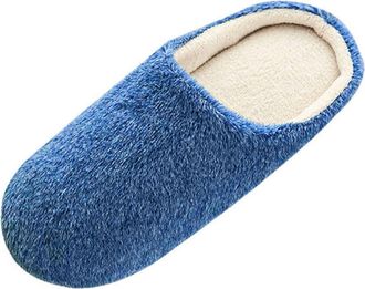 Generic Plush Soft Winter Floor Warm Bedroom Shoes Indoors Anti- Men Slippers Mens Slipper Mens Slipper Shoes Size 11 (Navy, 8-8.5)