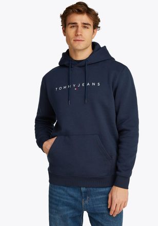 Tommy Jeans Hoodie TOMMY JEANS TJM REG LINEAR LOGO HOODIE EXT, Herren, Gr. L, blau (schwarz night navy), Sweatware, Obermaterial: 80% Baumwolle, 20% Polyester, re