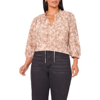 Vince Camuto Split Neck Peasant Top in Camel at Nordstrom Rack, Size 3X