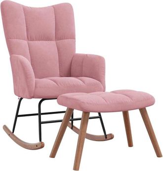 vidaXL Vidaxl - Silla mecedora con reposapiés terciopelo rosa
