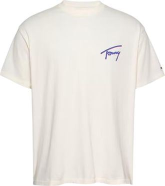 Tommy Jeans Heren Faded Relaxed Fit T-shirt (Antiek Wit)