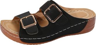 Generic Womens Platform Slide Sandals Summer 2026 with Metal Stud Orthopedic Casual Sandals with Arch Support Comfortable Walking Shoes for Vacation Daily Dre