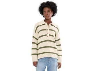 Faherty Sunwashed Cotton Polo Sweater Womens Sweater Antique Stripe : SM