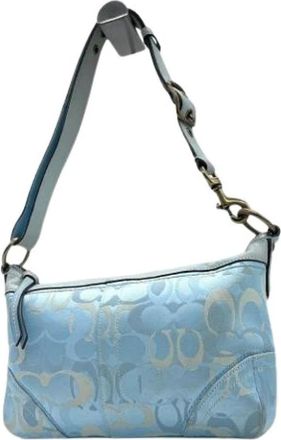 Coach Pre-owned Shoulder Bags, female, Blue, Size: ONE SIZE Pre-owned Canvas Shoulder Bag