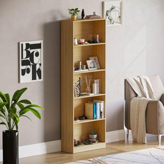 Home Discount Home Discount - Cambridge 5 Tier Extra Large Bookcase Shelving Storage Unit, Oak