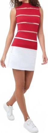 Anatomie Maxine Knit Mock Neck Top In Red