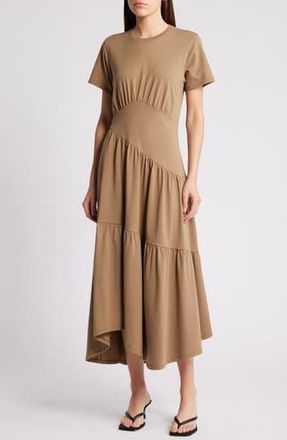 Frame Denim Asymmetric Tiered Ruffle Knit Dress in Earth at Nordstrom Rack, Size Small
