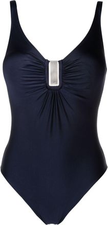 Lygia & Nanny Mirassol gathered-detail swimsuit - women - Polyamide/Spandex/Elastane - 38 - Blue