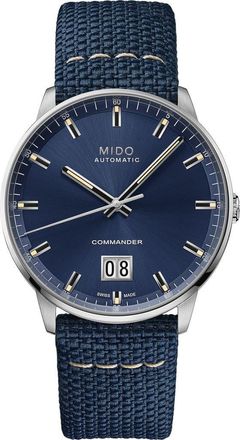 Mido Commander Automatic Fabric Strap Watch, 40mm in Blue at Nordstrom