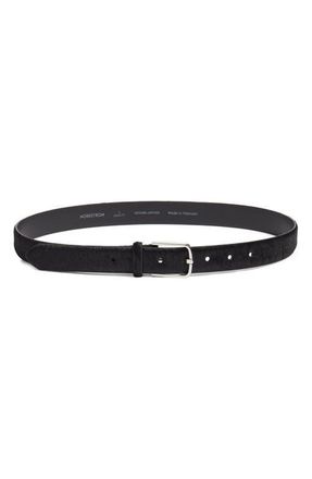 Nordstrom Yvette Genuine Calf Hair Belt in Black- Silver at Nordstrom, Size X-Small
