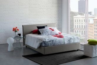 Dmora Dmora - Cama Matrimonial Dangel, Cama Contenedor Con Revestimiento De Tela, 100% Made In Italy, Apertura Frontal, Adecuado Para Colch&oacute;n Cm 160x200, Gr