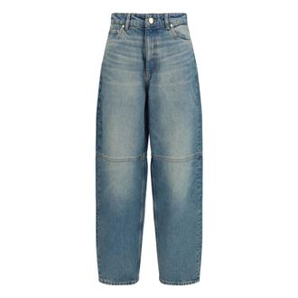 Ganni Stary Rigid Denim Jeans - Dames - Jeans - Blauw - Maat: W27 Denim