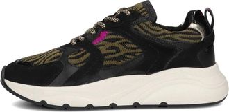 Omoda Schoenen, Dames, Zwart, 42 EU, Chunky Sneakers met Metallic Accents