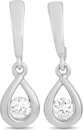Luxury Bazaar 14K White Gold 0.20ct Diamond Earrings