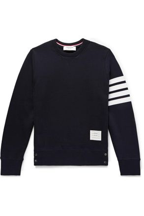 Thom Browne Slim-Fit Striped Loopback Cotton-Jersey Sweatshirt