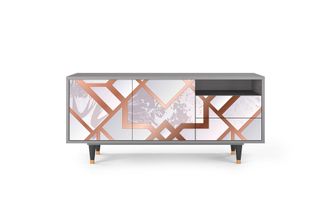 StoryZ Mueble de TV rosa claro 2 cajones y 2 puertas L 125 cm