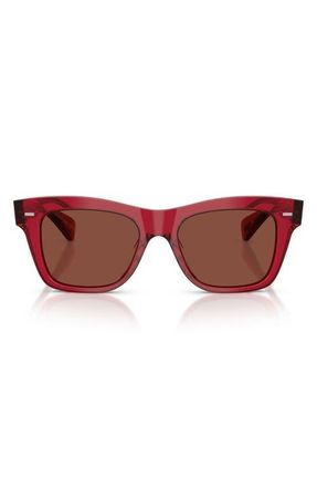 Oliver Peoples Ms. Oliver 51mm Square Sunglasses in Translucent Rust /Burgundy at Nordstrom