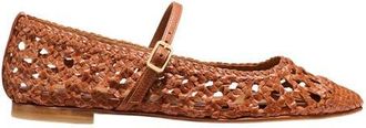 Margaux Eyewear The Woven Fonteyn Jane Flats in Saddle Leather at Nordstrom, Size 42.5