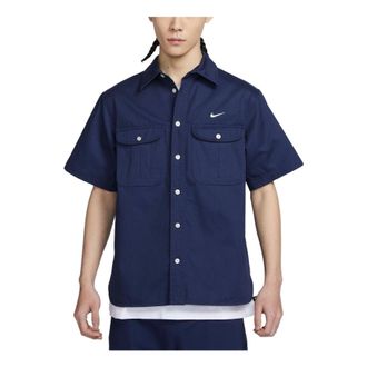 Nike SB Short-sleeve Woven Skate Button Down Blue DV9076-410