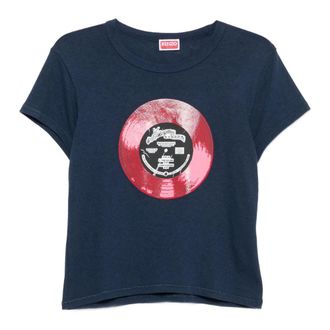 Kenzo Dames, Tops, Blauw, Maat: S Katoen