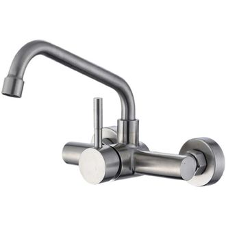 OEM Grifos, Grifos De Fregadero De Cocina, Grifo Mezclador Mural De 2 Orificios, Ca&ntilde;o Giratorio, Grifo Monomando De Ba&ntilde;o, Presente-crezuo-crezuo