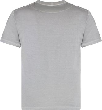 Stone Island Mens Logo Cotton T-Shirt Grey T-Shirts And Polos